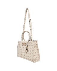 Borsa Guess Donna Silia Con Tracolla 4G Logo Peony Leather Vanilla Off White