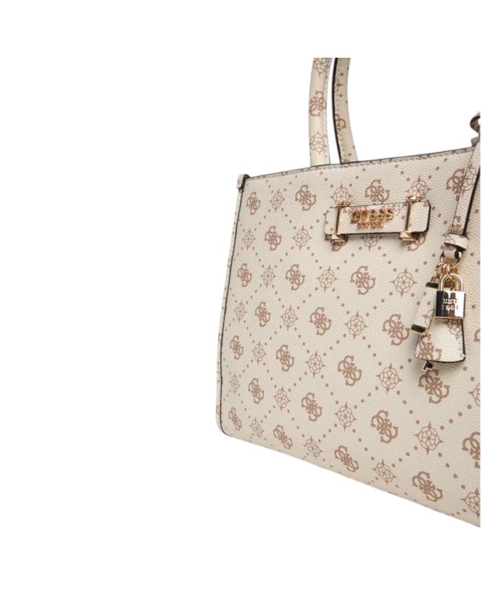 Borsa Guess Donna Silia Con Tracolla 4G Logo Peony Leather Vanilla Off White