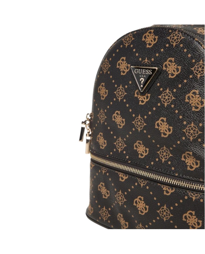 Zaino Guess Donna Silia Travel 4G Logo Peony Leather Espresso Brown