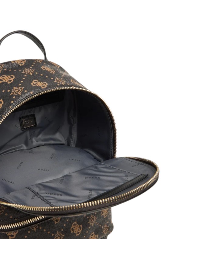 Zaino Guess Donna Silia Travel 4G Logo Peony Leather Espresso Brown