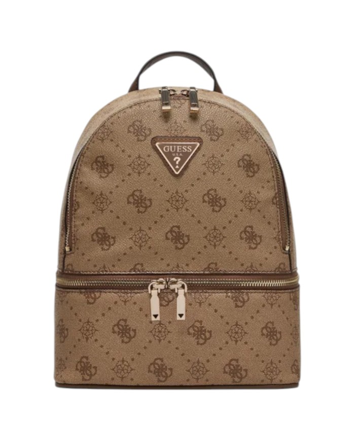 Zaino Guess Donna Silia Travel 4G Logo Peony Leather Latte Beige