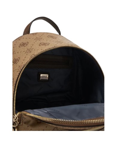 Zaino Guess Donna Silia Travel 4G Logo Peony Leather Latte Beige