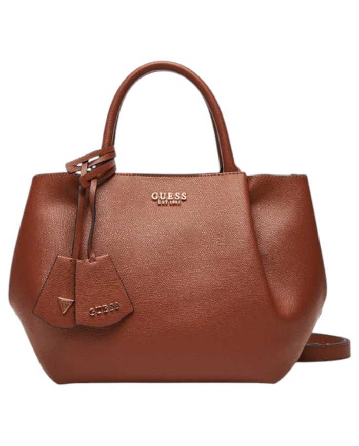 Borsa Guess Donna Amorette Con Tracolla Guess Logo Leather Cognac