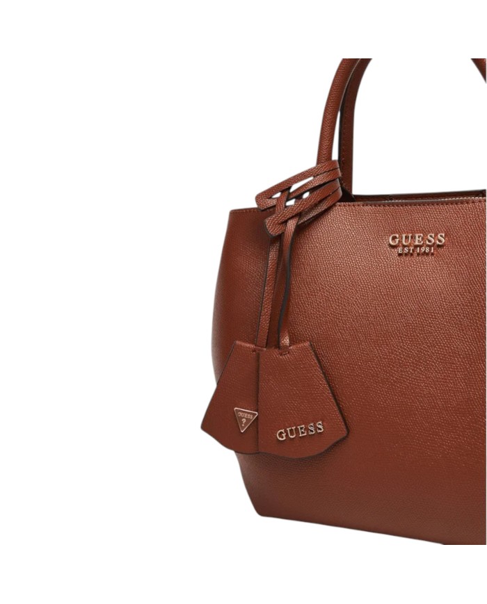 Borsa Guess Donna Amorette Con Tracolla Guess Logo Leather Cognac