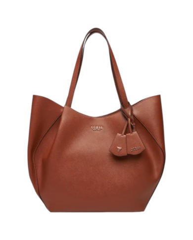 Shopper Guess Donna Amorette Guess Logo Leather Cognac