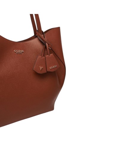 Shopper Guess Donna Amorette Guess Logo Leather Cognac
