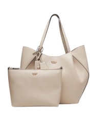 Shopper Guess Donna Amorette Guess Logo Leather Light Taupe