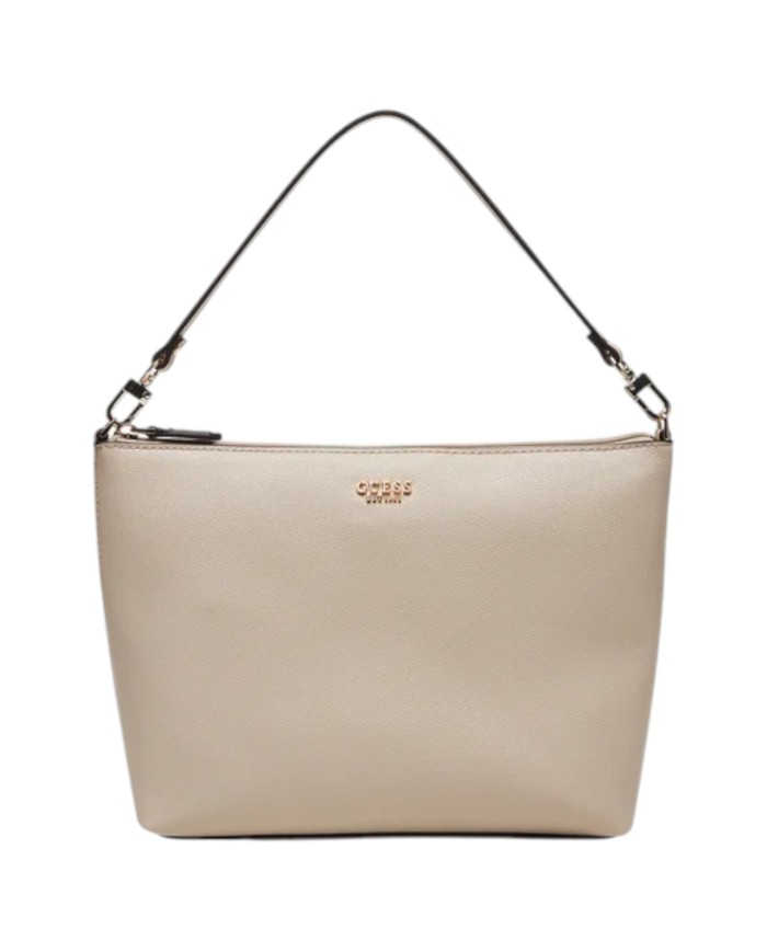 Shopper Guess Donna Amorette Guess Logo Leather Light Taupe