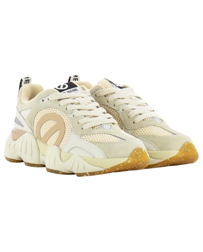 Sneaker Donna No Name Krazee Runner Mesh Suede Dove Beige