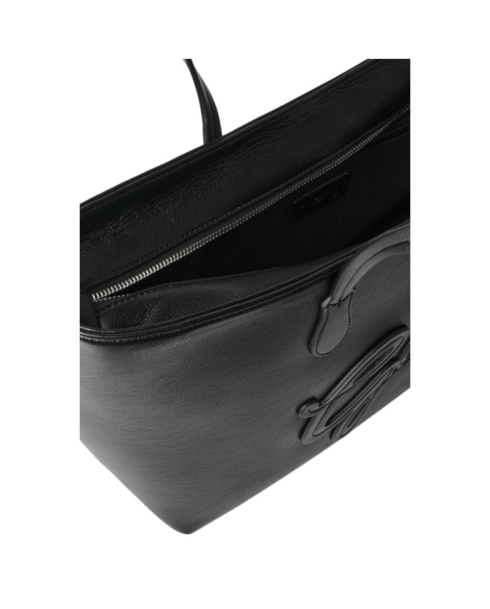 Shopper Gaelle Donna Maxi Shopper Maxi Patch College Bottalato Leather Nero