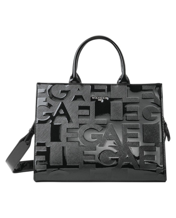 Borsa Gaelle Donna Maxi Shopper Lettering In Vernice Nero
