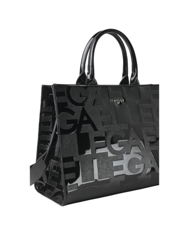 Borsa Gaelle Donna Maxi Shopper Lettering In Vernice Nero