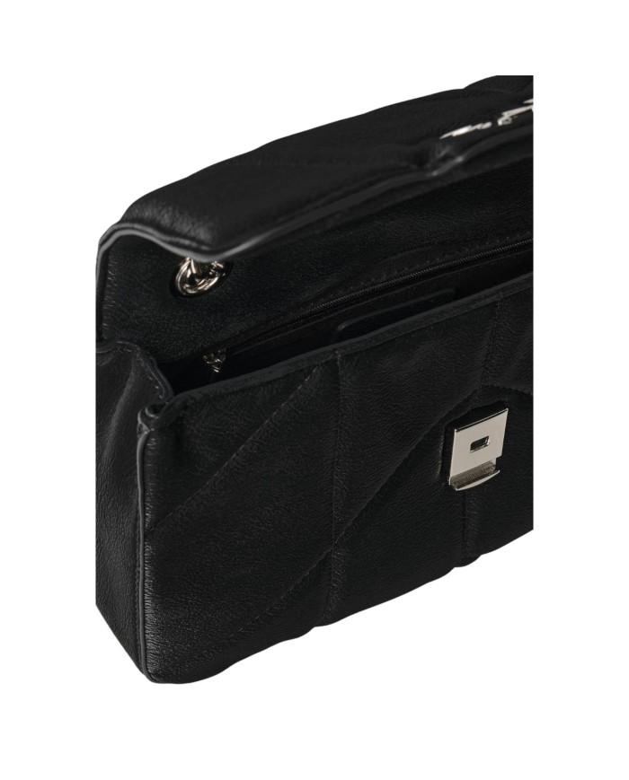Borsa Gaelle Donna Regular Shoulder Strap Metal Logo Nero