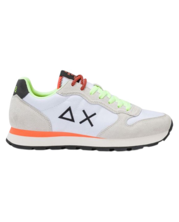 Sneakers Sun 68 Uomo Tom Fluo Δ X Suede Nylon Bianco