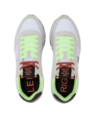 Sneakers Sun 68 Uomo Tom Fluo Δ X Suede Nylon Bianco