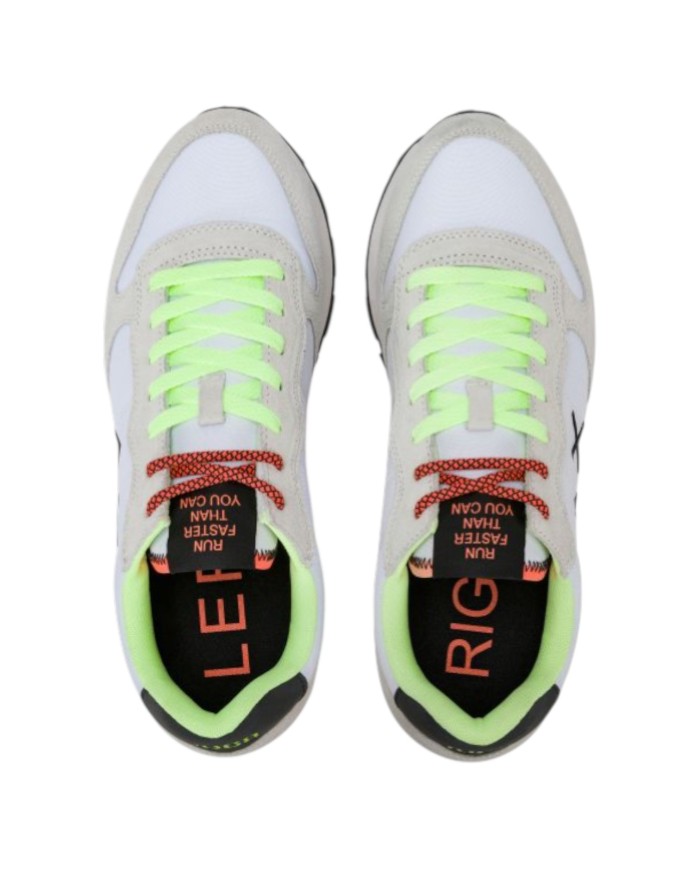 Sneakers Sun 68 Uomo Tom Fluo Δ X Suede Nylon Bianco
