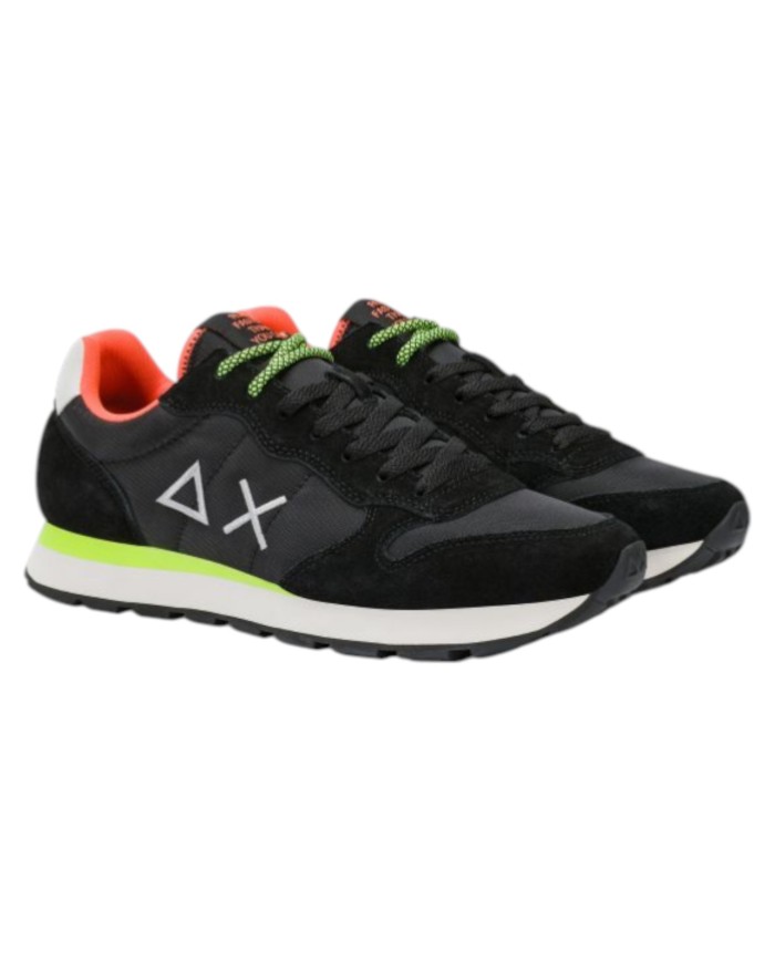 Sneakers Sun 68 Uomo Tom Fluo Δ X Suede Nylon Nero