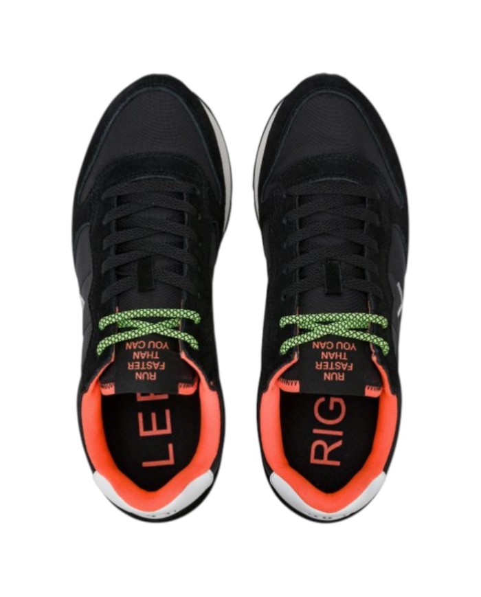 Sneakers Sun 68 Uomo Tom Fluo Δ X Suede Nylon Nero