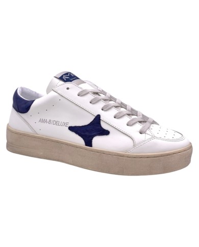 Sneakers Ama Brand Uomo Slam Ama B Deluxe Leather White Blu