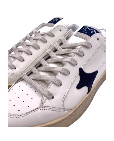 Sneakers Ama Brand Uomo Slam Ama B Deluxe Leather White Blu