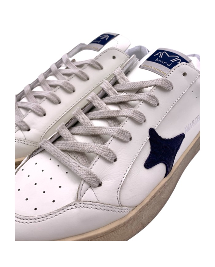 Sneakers Ama Brand Uomo Slam Ama B Deluxe Leather White Blu
