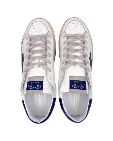Sneakers Ama Brand Uomo Slam Ama B Deluxe Leather White Blu