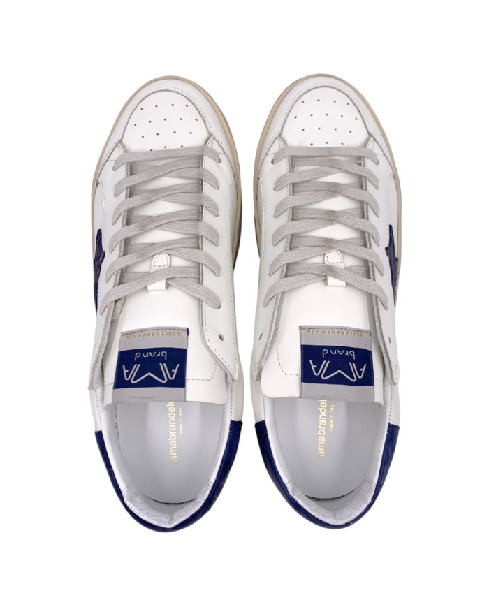 Sneakers Ama Brand Uomo Slam Ama B Deluxe Leather White Blu
