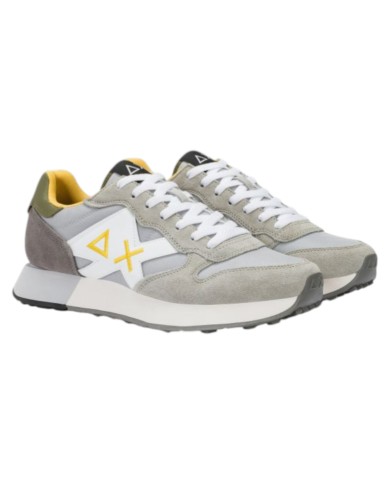 Sneakers Sun 68 Uomo Jaki 2.0 Solid Δ X Leather Suede Nylon Grigo Chiaro