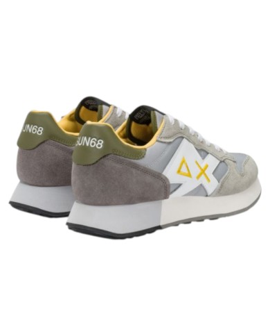 Sneakers Sun 68 Uomo Jaki 2.0 Solid Δ X Leather Suede Nylon Grigo Chiaro