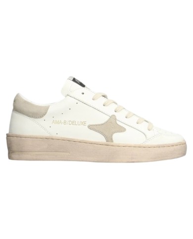 Sneakers Ama Brand Uomo Slam Ama B Deluxe Leather White Beige