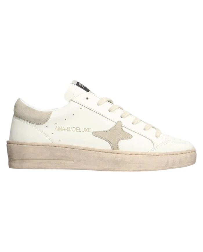 Sneakers Ama Brand Uomo Slam Ama B Deluxe Leather White Beige