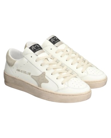 Sneakers Ama Brand Uomo Slam Ama B Deluxe Leather White Beige