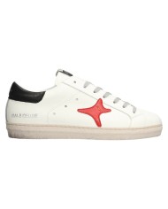 Sneakers Ama Brand Uomo SNK Ama B Deluxe Leather White Black Red