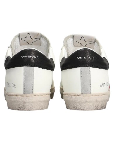 Sneakers Ama Brand Uomo SNK Ama B Deluxe Leather White Black Red
