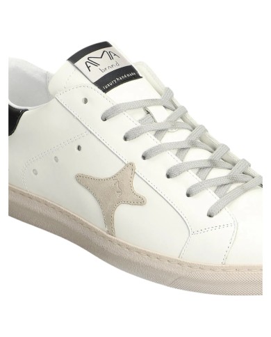 Sneakers Ama Brand Uomo SNK Ama B Deluxe Leather White Taupe Black