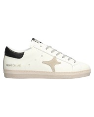 Sneakers Ama Brand Uomo SNK Ama B Deluxe Leather White Taupe Black