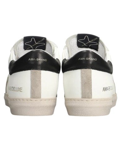Sneakers Ama Brand Uomo SNK Ama B Deluxe Leather White Taupe Black
