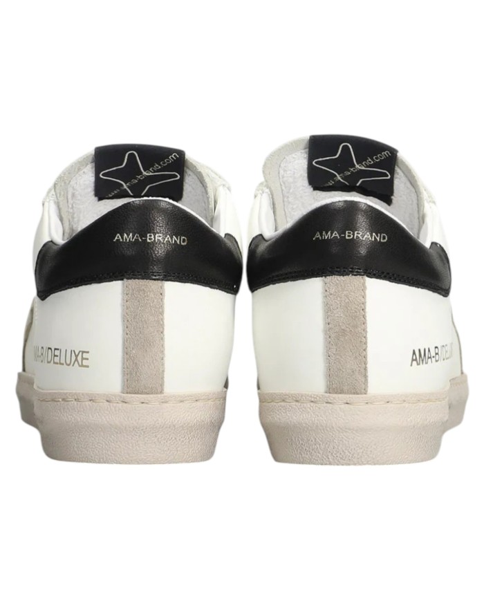 Sneakers Ama Brand Uomo SNK Ama B Deluxe Leather White Taupe Black