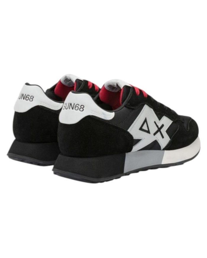 Sneakers Sun 68 Uomo Jaki 2.0 Bicolor Δ X Leather Suede Nylon Nero