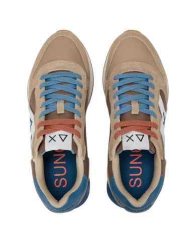 Sneakers Sun 68 Uomo Jaki 2.0 Bicolor Δ X Leather Suede Nylon Beige Volpe