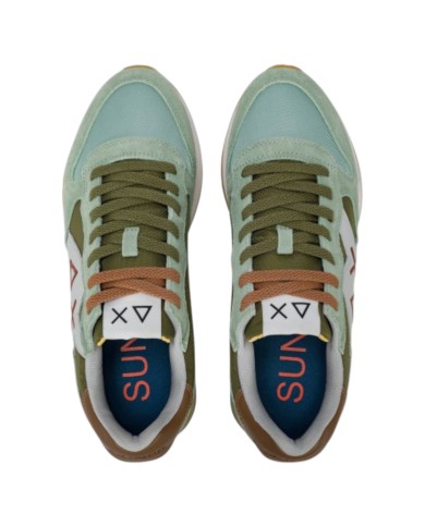 Sneakers Sun 68 Uomo Jaki 2.0 Bicolor Δ X Leather Suede Nylon Verde Salvia Militare