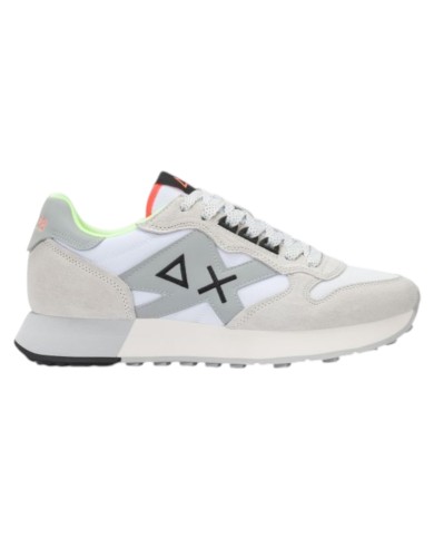 Sneakers Sun 68 Uomo Jaki 2.0 Fluo Δ X Leather Suede Nylon Bianco