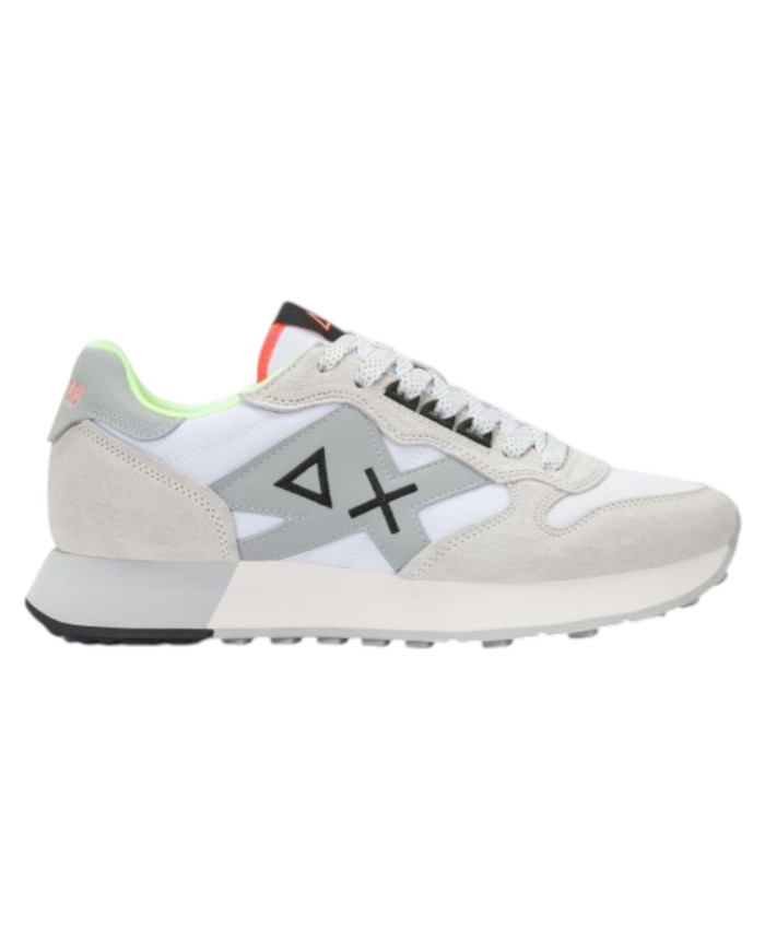 Sneakers Sun 68 Uomo Jaki 2.0 Fluo Δ X Leather Suede Nylon Bianco