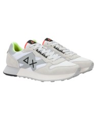 Sneakers Sun 68 Uomo Jaki 2.0 Fluo Δ X Leather Suede Nylon Bianco