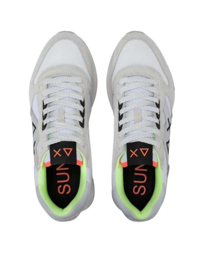 Sneakers Sun 68 Uomo Jaki 2.0 Fluo Δ X Leather Suede Nylon Bianco