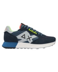 Sneakers Sun 68 Uomo Jaki 2.0 Fluo Δ X Leather Suede Nylon Navy Blue