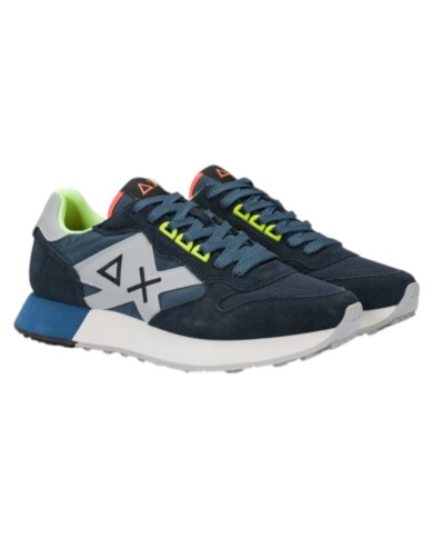 Sneakers Sun 68 Uomo Jaki 2.0 Fluo Δ X Leather Suede Nylon Navy Blue