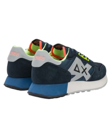 Sneakers Sun 68 Uomo Jaki 2.0 Fluo Δ X Leather Suede Nylon Navy Blue