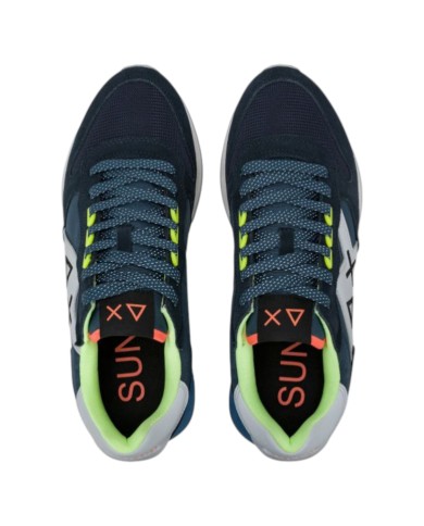 Sneakers Sun 68 Uomo Jaki 2.0 Fluo Δ X Leather Suede Nylon Navy Blue