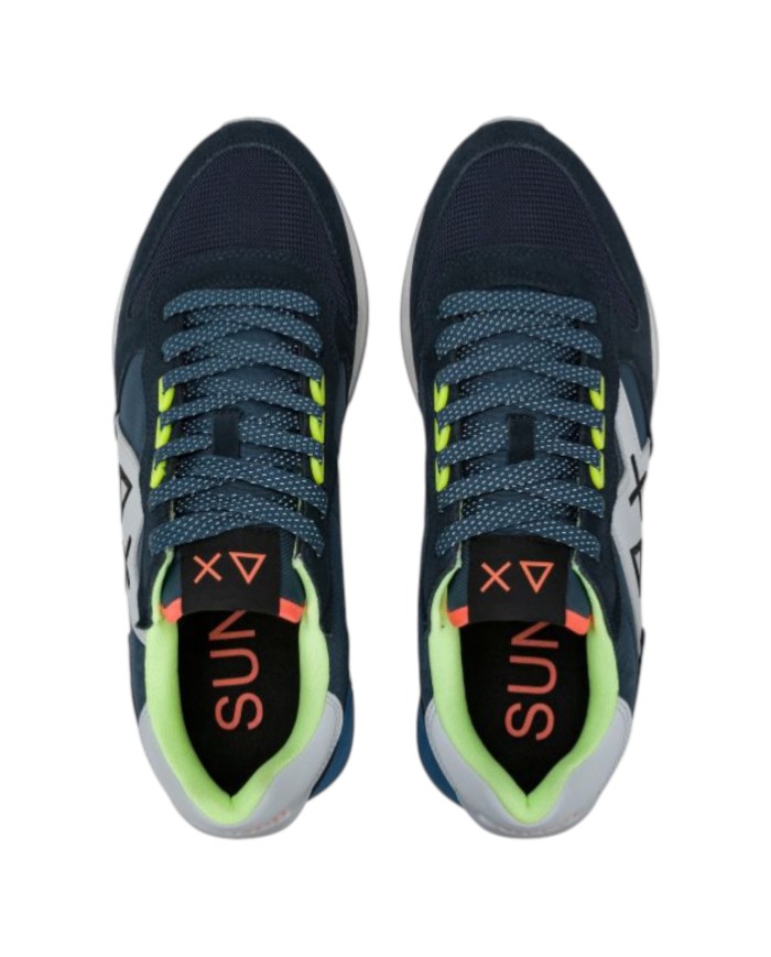 Sneakers Sun 68 Uomo Jaki 2.0 Fluo Δ X Leather Suede Nylon Navy Blue